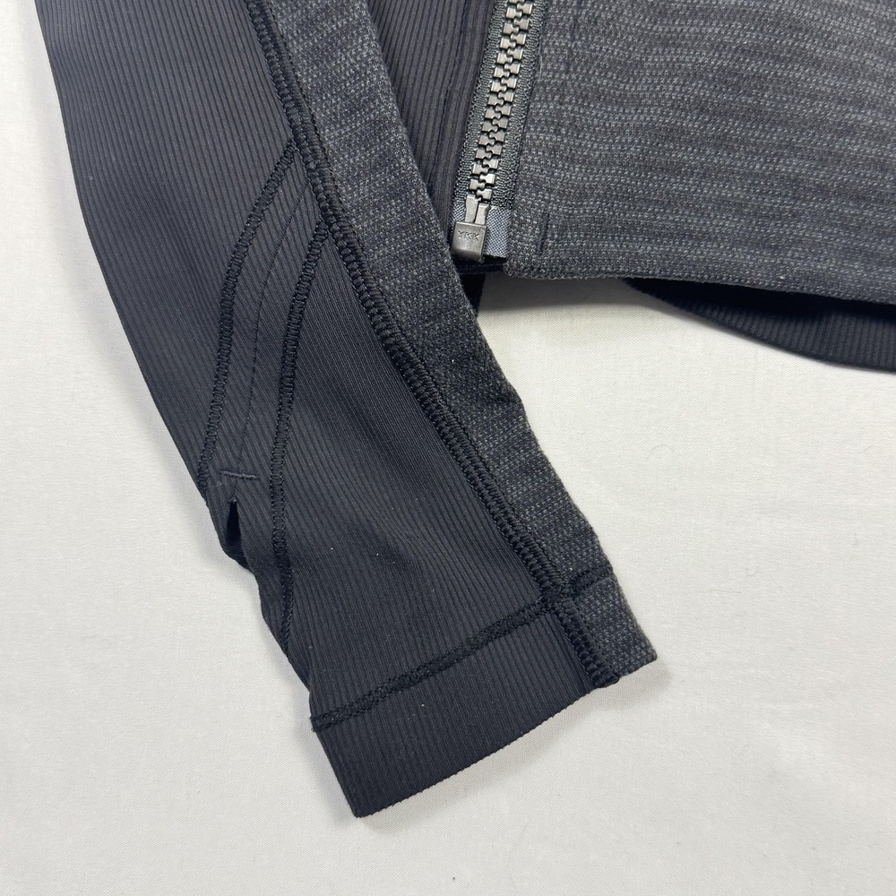 Lululemon Hoodie Womens 2 Gray Full Zip Slim Knit Hooded Stretch Activewear‎ - Picture 8 of 11